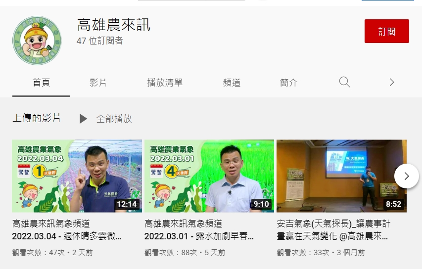 高雄農來訊首推氣象播報